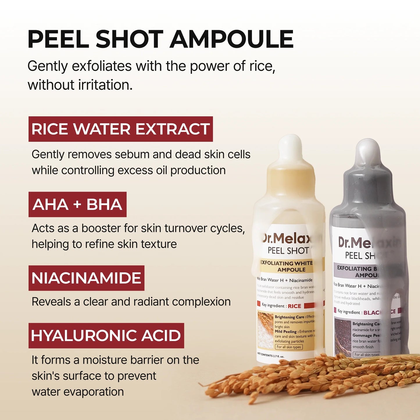 RICE PEEL GLOW SERUM AMPOULE - Dr.Melaxin™
