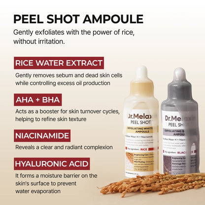 RICE PEEL GLOW SERUM AMPOULE - Dr.Melaxin™